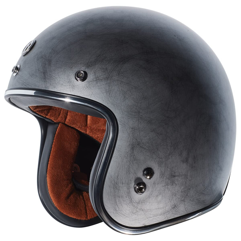 TORC Unisex-Adult Open Face Motorcycle Helmet (Flat Black Weathered Silver SMALL-image-OPC-PM8RP97-NEW