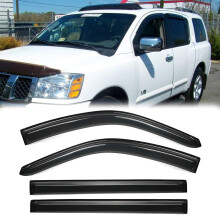 Deebior 4pcs Tape On Out Channel Style Sun Rain Guard Wind Deflector Window Visor Compatible With 2004-2015 Nissan Armada
