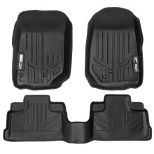 SMARTLINER Ensemble de tapis de sol sur mesure 2 ranges de doublures noires pour Jeep Wrangler Unlimited 4 portes 2007-2013