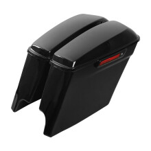 TCT-MOTORPARTS Borse laterali allungate da 5 pollici nere lucide Borse laterali estese con chiusure nere adatte per Harley Touring Road King Road