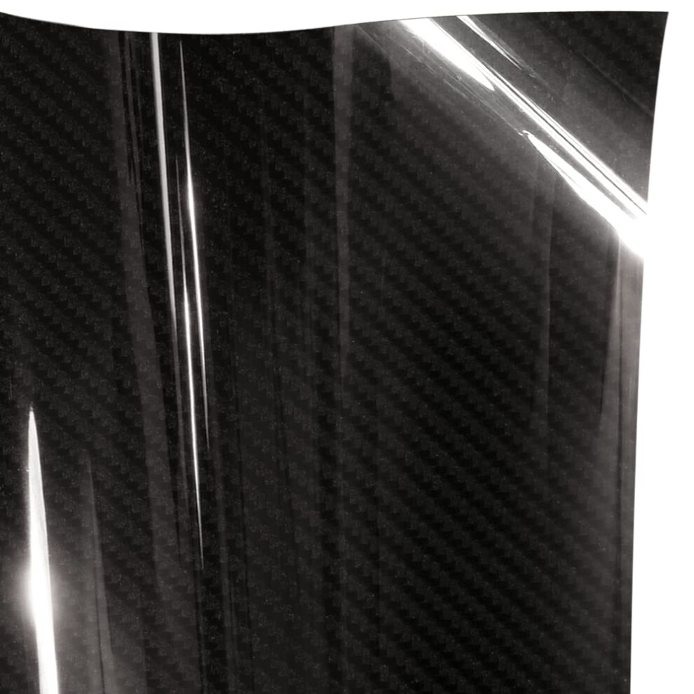 Vvivid+ True Gloss Carbon Vinyl Wrap Film Roll (1Ft X 5Ft) Black 628856007365
