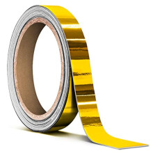 VViViD Rotolo di nastro adesivo in vinile a rilascio d'aria cromato oro lucido (1/2 pollice x 30 piedi)