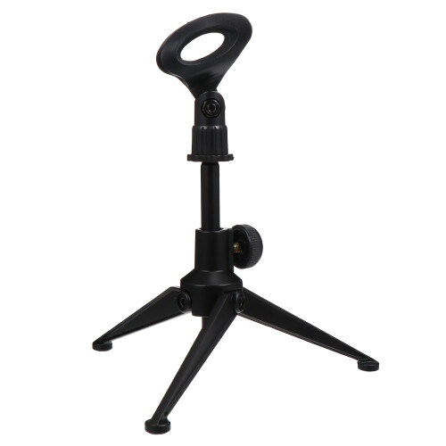1Pc Adjustable Microphone Stand Tripod Support Black