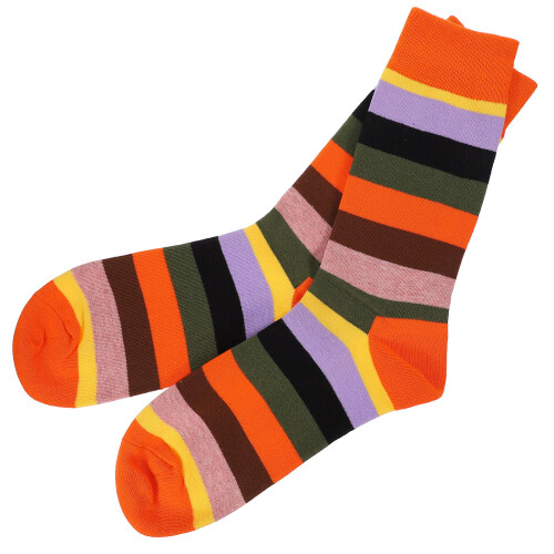 1Paar Warme Baumwollsocken Herren Mittellang Elastisch Orange Winter