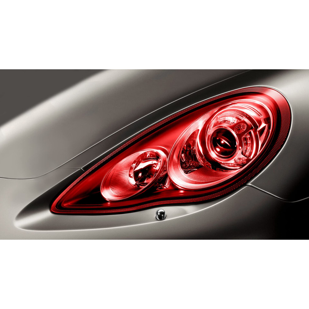 Vvivid Gloss Vinyl Headlight Foglight Transparent Air Tint Wrap Self-Adhesive (17.9 Inch X 60 Inch Large Roll) Red 628856018286