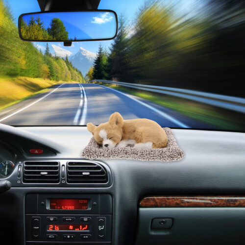 kuscheliger plüsch schlafender hund für auto interior 2