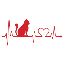 JMM Industries Cat Heartbeat Vinile Adesivo Decalcomania per finestrino per auto Paraurti di qualit? Premium Resistente ai raggi UV Fustellato (R