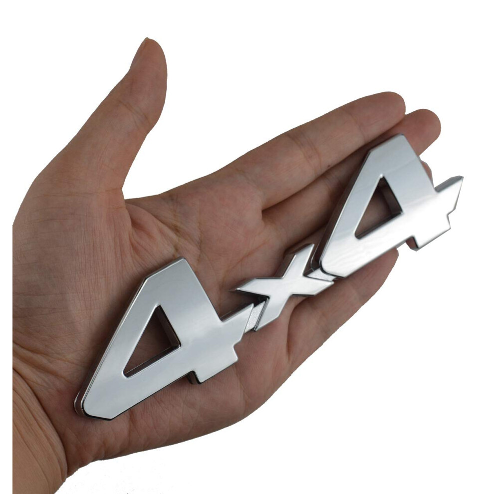 4X4 Chrome Fender Side Rear Emblem Badge With Adhesive For Truck/Suv/Pickup Rear Tailgate Tail Gate Door 4Wd (Chrome) 765390238012