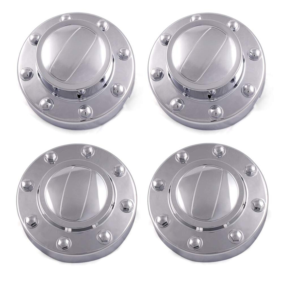 4Pcs/Set Car Center Hubcaps Compatible For Dodge 2011-2016 Ram 3500 1-Ton Dually Drw Alcoa Alloy Wheel Chrome Center Caps Front+Rear 694026740578
