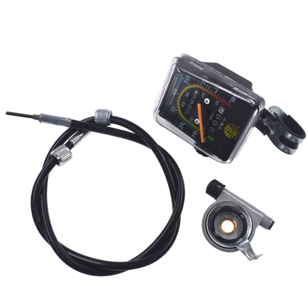 Hgc Resettable Speedometer Odometer Gauges Analog Classic Style Vintage Universal For 26"""" Motorized Bike Exercycle 746362575229
