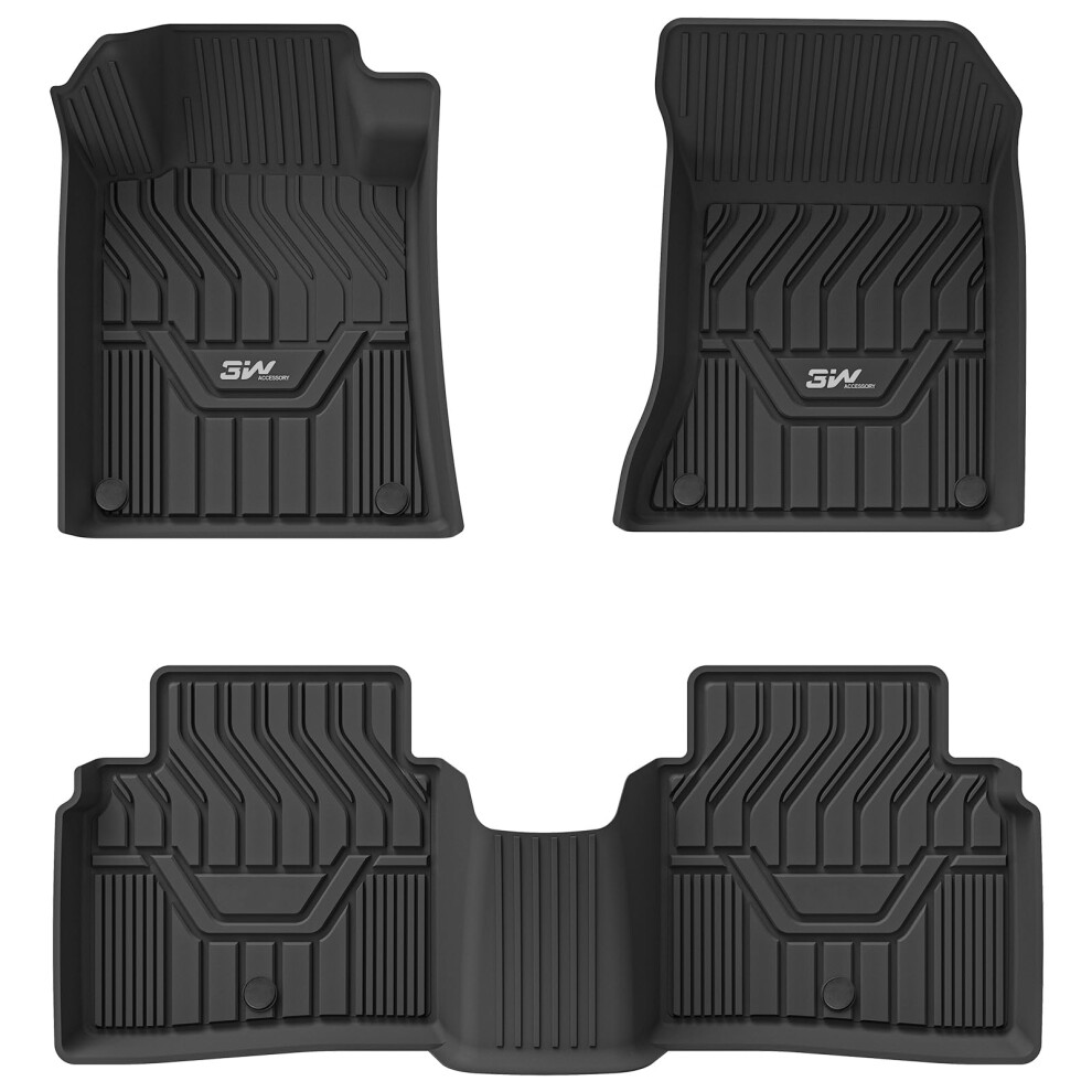 3W Floor Mats Custom Fit For Nissan Altima 2019-2023 2024 2025 Tpe All Weather Accessories Custom Fit Floor Liner For Nissan Altima 1St And 2Nd Row 680904186897