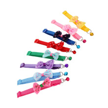 8- . verstellb. Schleifen-Halsband mit Glöckchen für Katzen, bunt