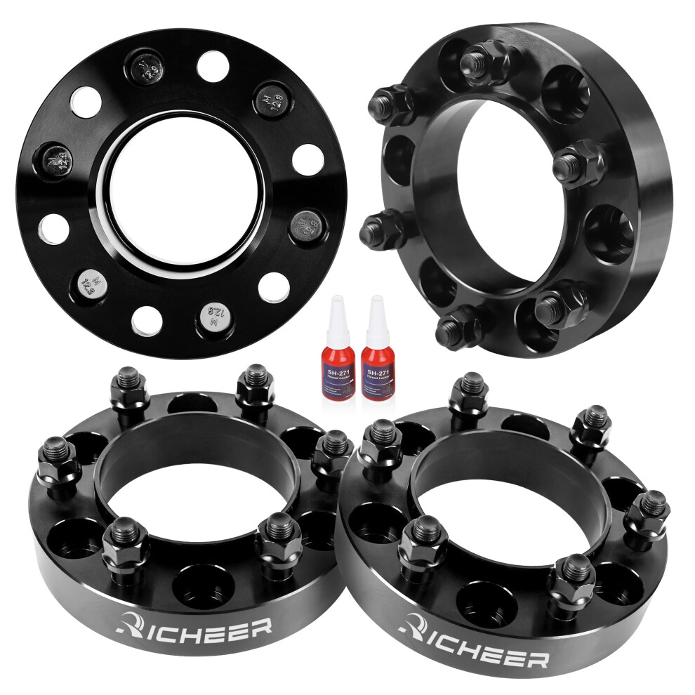 Richeer 6x5.5 Hub Centric Wheel Spacers for Tacoma 4Runner Tundra Fortuner Ventury GX470 GX460 with Extend Lug Nuts 4PCS 1.25 inch Forged 6x139.7mm-image-OPC-PM8S7JS-NEW