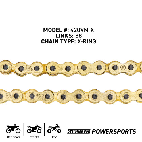 NICHE Gold 420 X-Ring Chain 88 Links With Connecting Master Link 1