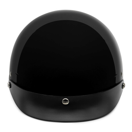 VCAN Cruiser Solid Gloss Black Half Face motorcykelhjelm (stor) 2
