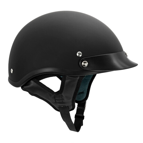 VCAN Cruiser Solid Flat Black Half Face motorcykelhjelm (XX-Large) 1