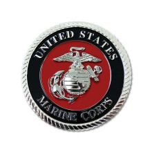 USMC r?d/s?lv automedaljon - 3,5 tommer Marine Corps Eagle Globe & anker metallogo til bil - USMC gave | Deaktiveret USMC Dyrl?ge ejet Small Busi