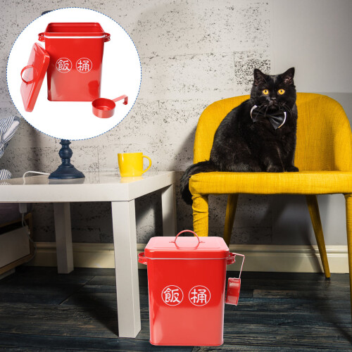 tierfutter-eimer feuchtigkeitsgeschützt für zu hause (rot) 1