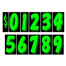 Decalcomanie in vinile EZ Line per auto Chartreuse Adesivi con numeri grandi 11 dozzine di numeri sul parabrezza Forniture per rivenditori Pro Pa