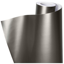 VViViD+ Rotolo di pellicola adesiva in vinile adesivo satinato semilucido grigio antracite Premium (1/2 piedi per 5 piedi)