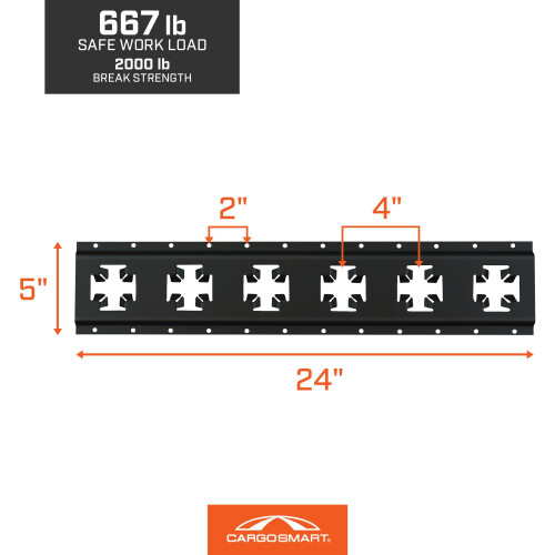 CargoSmart X-Track Rail - 24 tommer mat sort Model# 1787 2