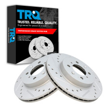 TRQ Performance-Bremsscheiben-Set vorne, Premium-G-Beschichtung, kreuzgebohrt und geschlitzt, kompatibel mit 19902001 Acura Integra 19902005 Honda