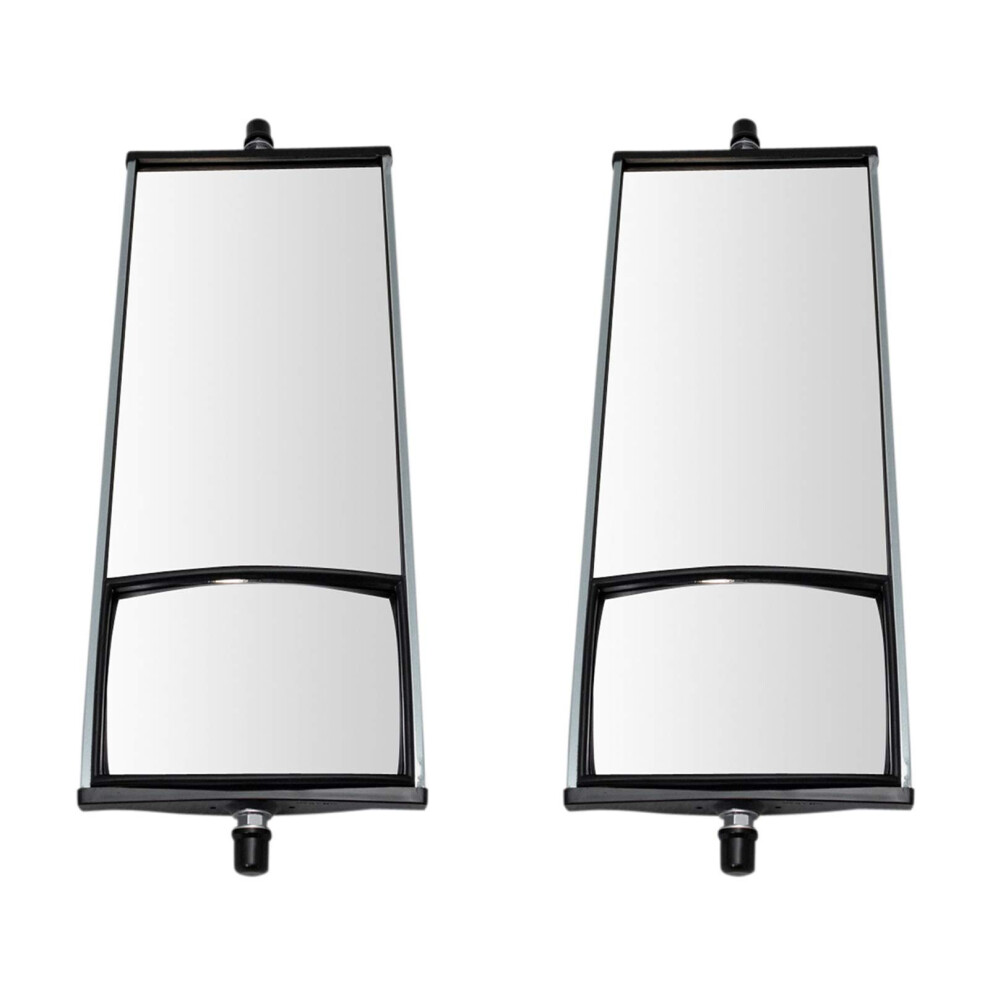 Trq West Coast Mirror Manual 16 X 6.5 Inch Aluminum Convex Glass Pair Set Compatible With Hd Semi Truck 191213643419