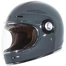 TORC T1 Casques de moto intgraux rtro unisexes pour adultes, gris brillant, X-Large