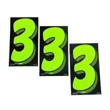 Decalcomanie in vinile EZ Line per auto Chartreuse Adesivi con numeri grandi Numero prezzo parabrezza (Numero 3)