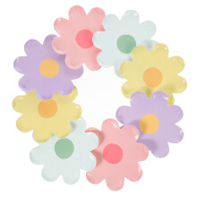 40 stuks wegwerp cakebordjes rond bloemvormig papier