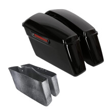 TCT-MOTORPARTS Borse laterali rigide complete con chiusura nera adatte per Harley Touring Road King Street Electra Glide Ultra-Classic 2014-2023