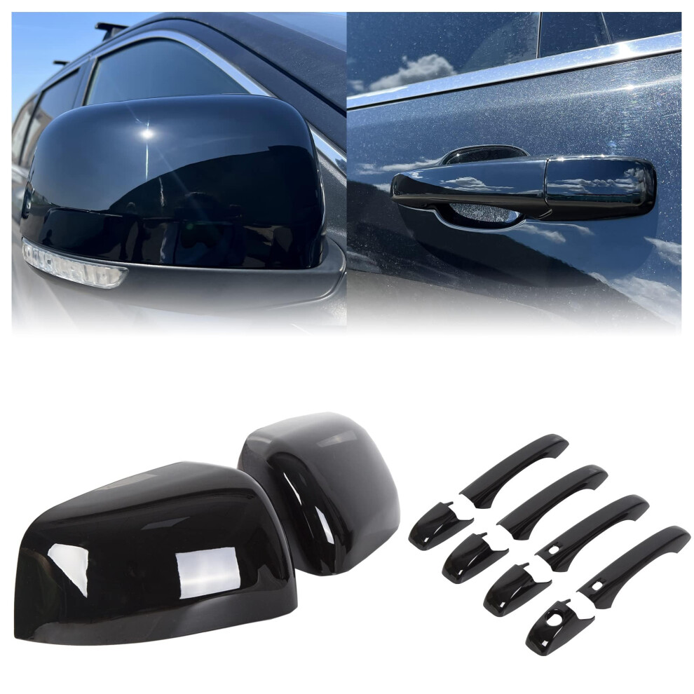 Kuafu Door Handle Covers And Mirror Covers Compatible With 2011-2020 Grand Cherokee Dodge Durango 768067208172