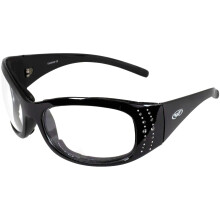 Global Vision Eyewear Marilyn 2 Plus motorbril voor dames, zwart frame, bling-ed-out met strass steentjes