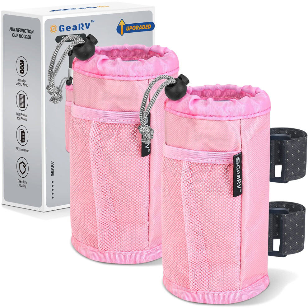 Gearv 2Pack Cup Holder For Bike Scooter And Wheelchair Water Bottle Holder For Utv/Atv Walker Golf Cart And Beach Universal Drink Holder Accesso 717932351758