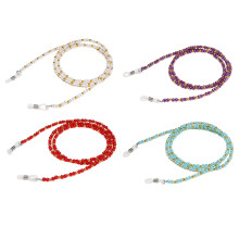 4 handgemaakte geborduurde zonnebrilkettingen (rood, paars, wit, )