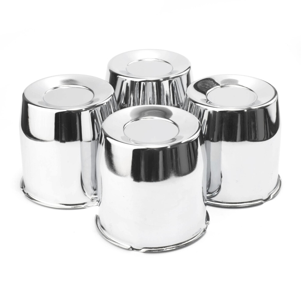Rtrhinotuning 4Pcs 4.25"""" Hub 4.33"""" H Center Caps Push Through Hub Cap Chrome For Trailers And Trucks Wheel Rims 748966058269
