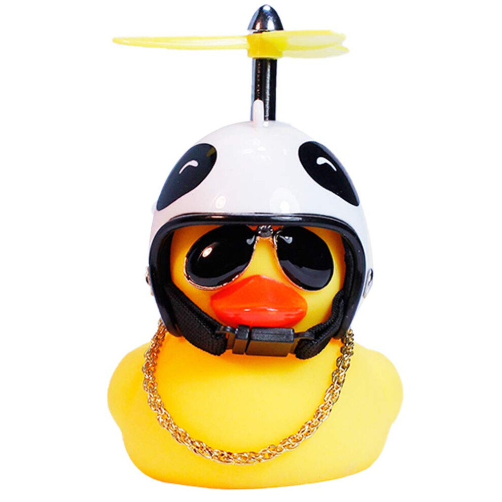Wonuu Rubber Duck Toy Car Ornaments Duck Car Dashboard Decorations With Propeller Helmet Yellow 761989555188