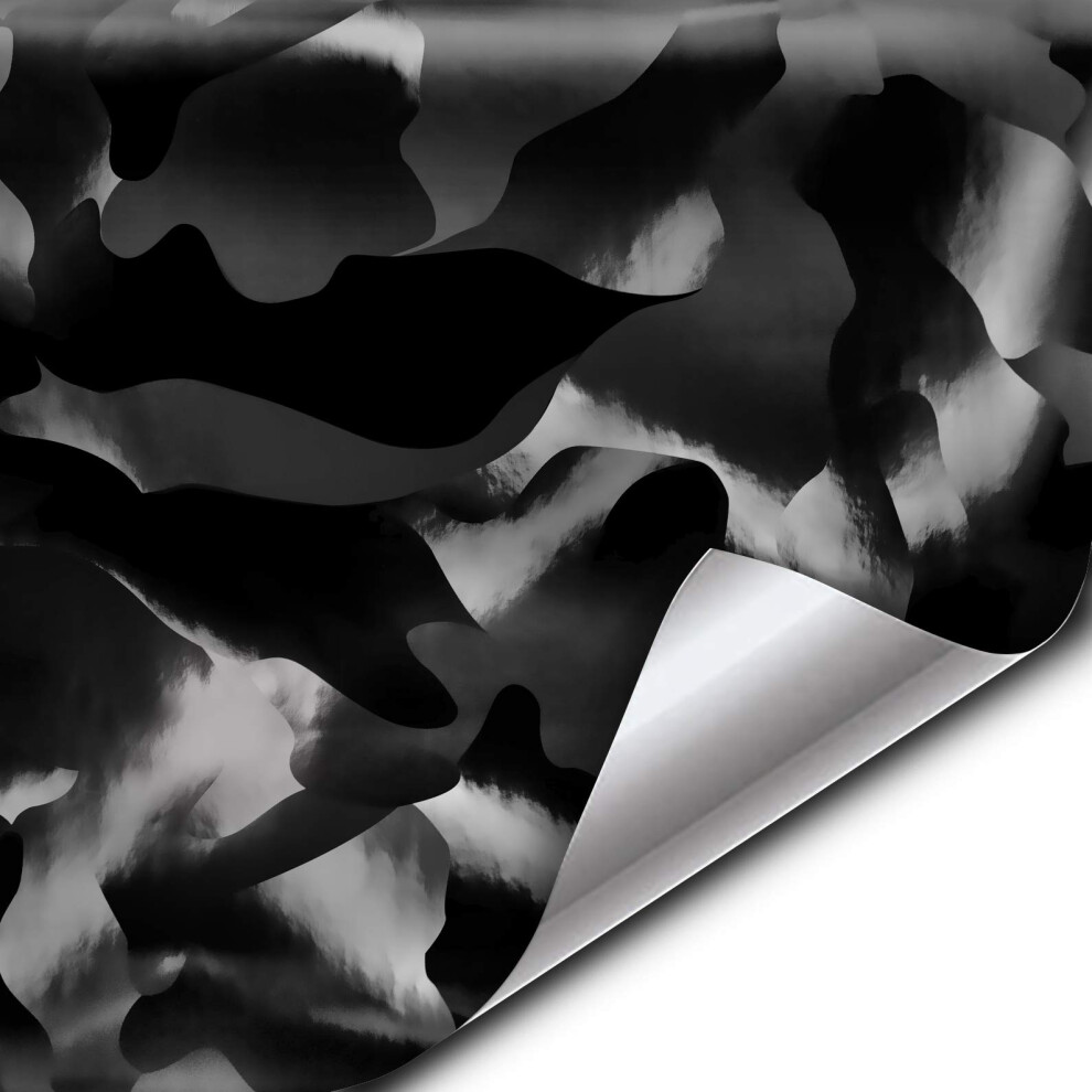 Vvivid+ Stealth Edition Camouflage Vinyl Wrap (1.5Ft X 5Ft Large Stealth) Black 628856033401