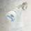 1Pc Adjustable Pressurized Silver Shower Head Plastic for Bathroom 9