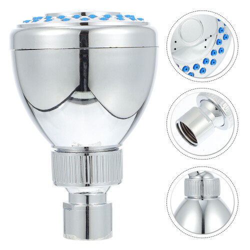 1Pc Adjustable Pressurized Silver Shower Head Plastic for Bathroom 2