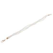 Jeansketting Met Parel En Metalen Sleutelhanger