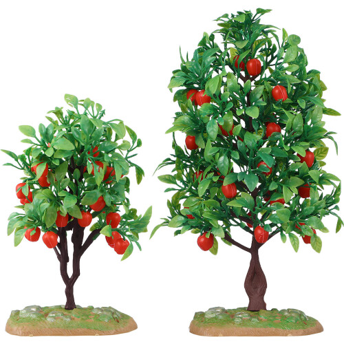 2 mini kunstappelbomen voor treinscène decoratie