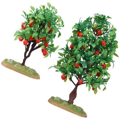 2 mini kunstappelbomen voor treinscène decoratie 1