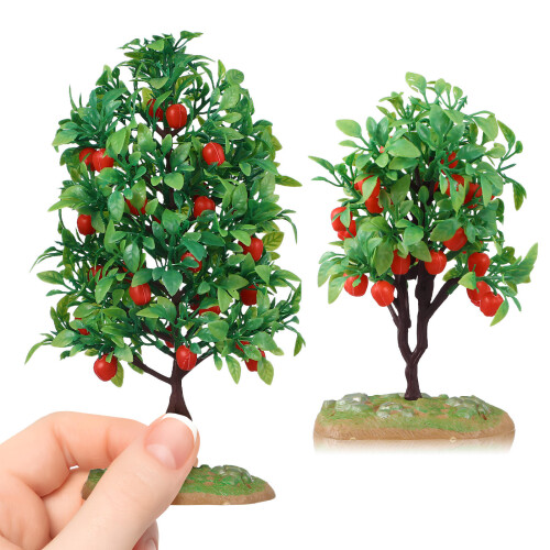 2 mini kunstappelbomen voor treinscène decoratie 2