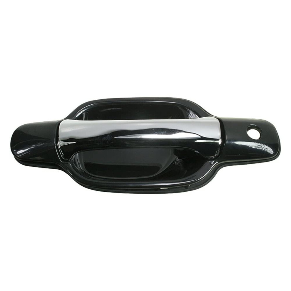 Trq Front Left Exterior Door Handle Chrome & Drivers Side Compatible With 2004-2012 Chevrolet Colorado Gmc Canyon Black 191213463444