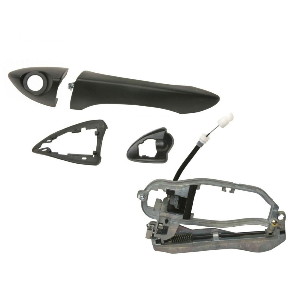 Trq Front Left Exterior Door Handle Drivers Side Compatible With 2000-2006 Bmw X5 Bm1310104 Black 191213392713