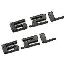 2 stk Nye 6.2L emblemer 3D Hood Badge Logo Kompatibel til Chevy Silverado 1500 2500HD (Glossy Black)