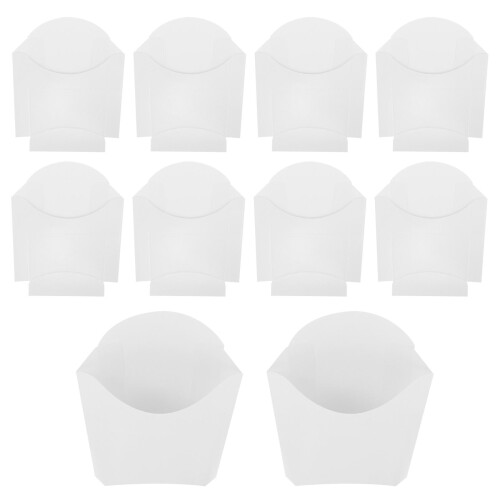 24 wegwerp frietenpapiertjes wit voor frieten