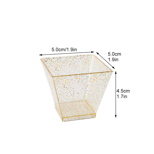 Gold Poeder Dessert Cup Sundae Transparant Plastic Cheesecake Mini 1