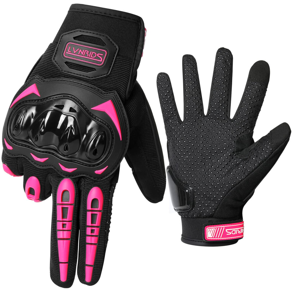 Lvnrids Motorcycle Gloves With Touchscreen Men And Women Racing Gloves For Motocross Bmx Atv Mtb Riding Cycling Xl Pink 779324955593